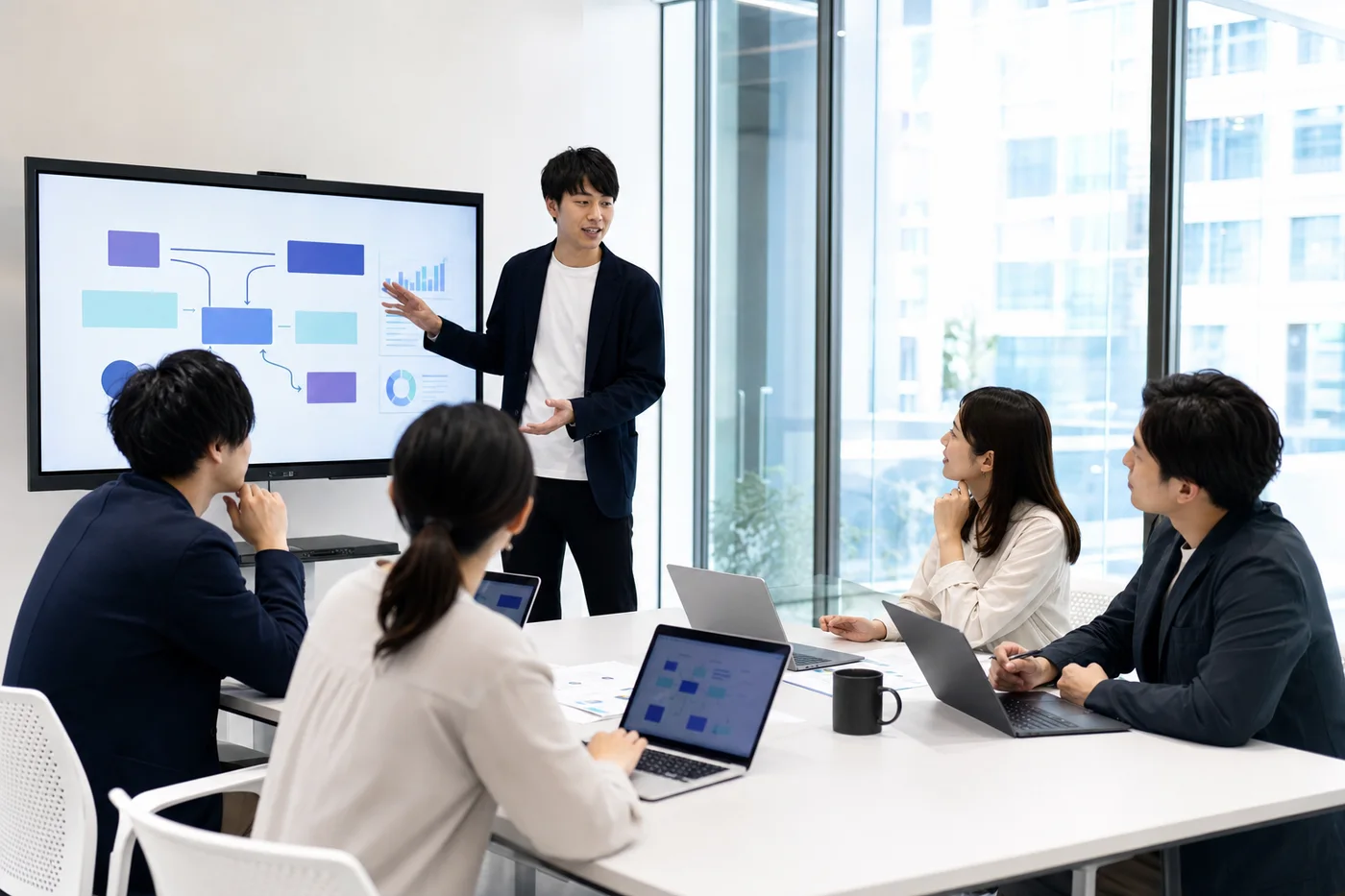 少人数で行う実践型AI研修のイメージ